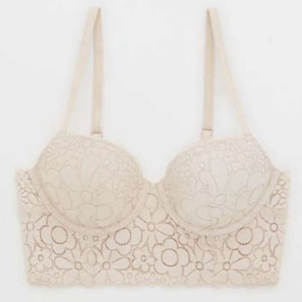 Aerie Light Beige Lace Bra